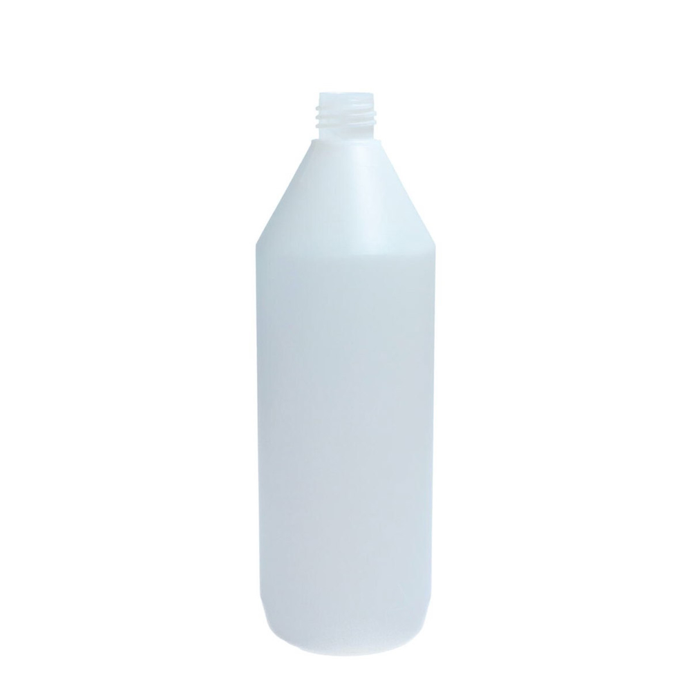 Plastflaske 1L, ø28mm hals, uten kapsel